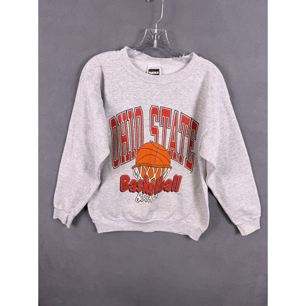 VTG Tultex Ohio State Basketball Sweatshirt Mens Large Gray NCAA Crewneck